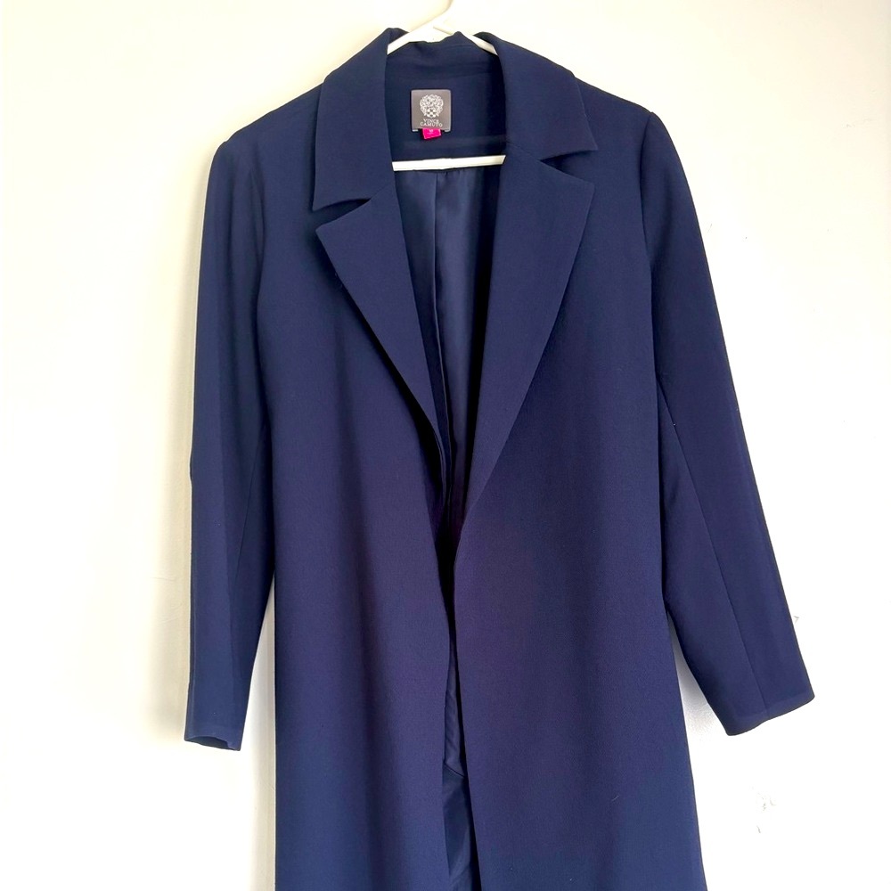 Vince Camuto Blue Trench Coat Classic Tailored Design